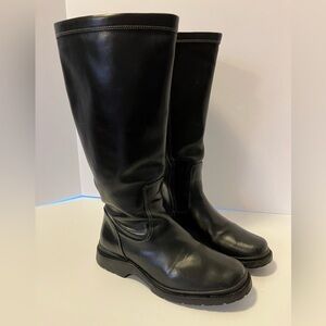 L L Bean Women’s High Length Leather Boots, Black, Size 7M